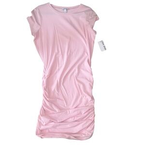 NWT Nine West Pink Ruched T-Shirt Dress Mini Bodycon - Large